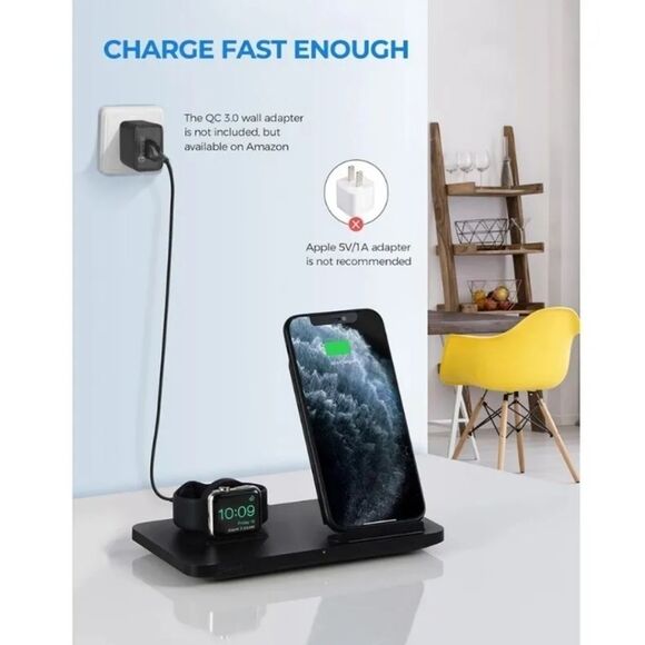 Seneo 2 In 1 Wireless Charging Stand For Apple Iphone & IWatch - Picture 7 of 10
